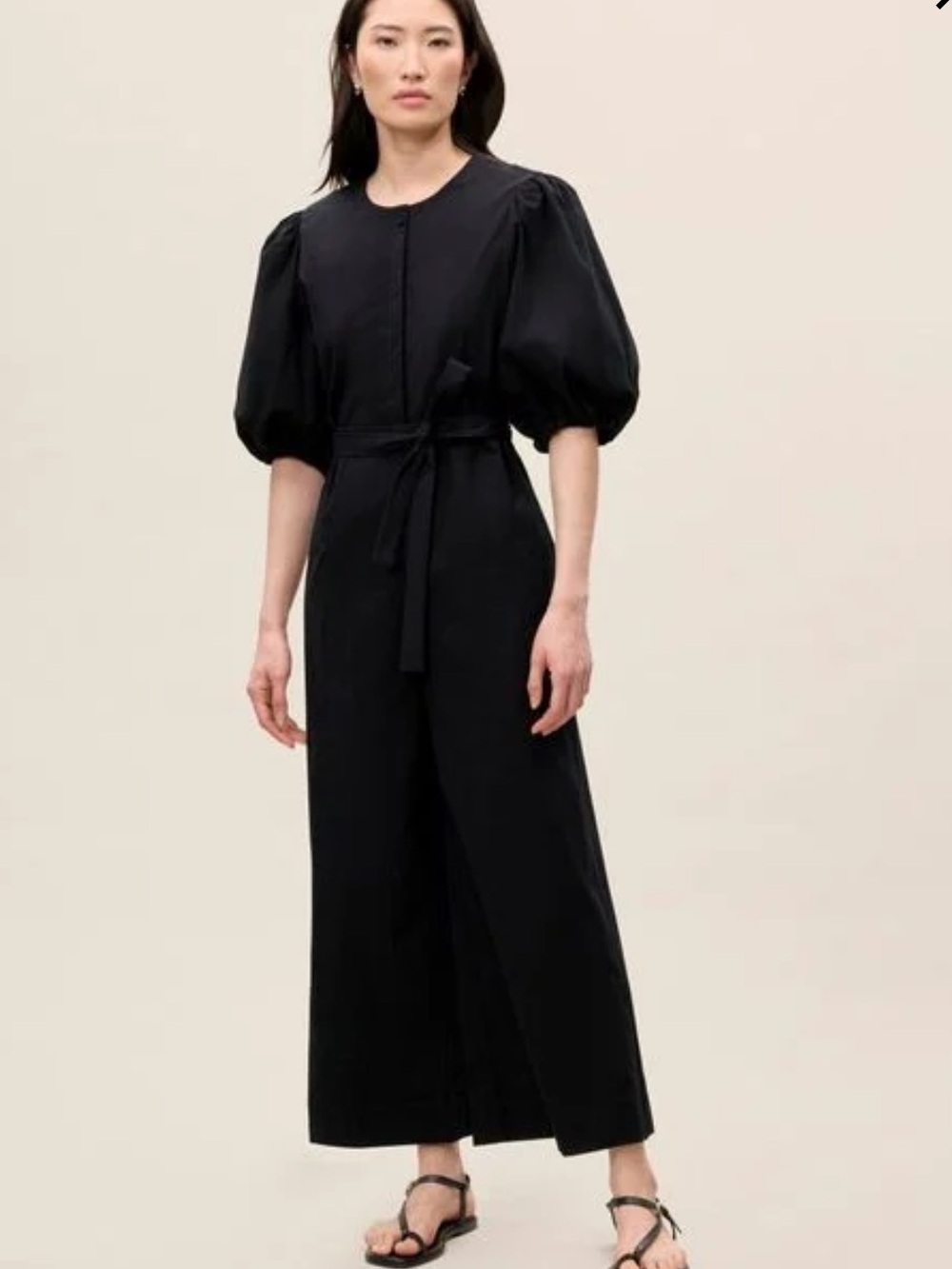 Rebecca Taylor Poplin Puff Sleeve Jumpsuit